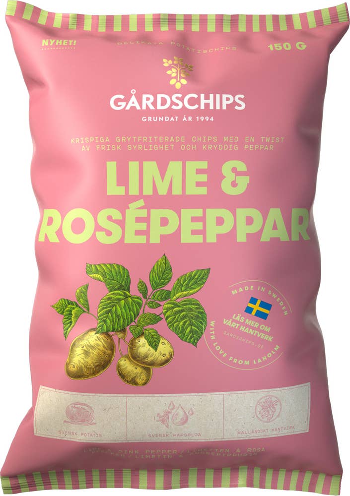 Gårdschips Chips Lime & Rosépeppar
