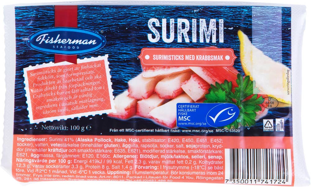 Fisherman Seafood Surimisticks Fryst 100g Fisherman