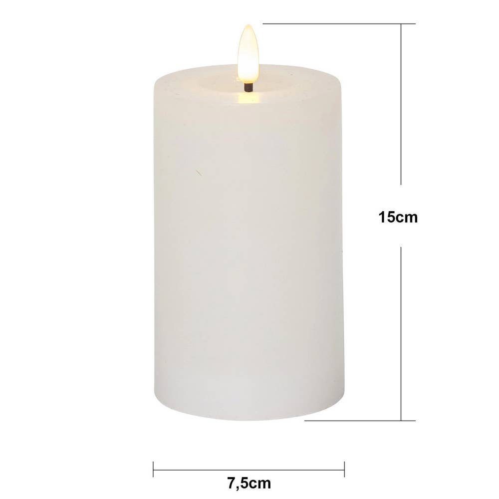 Star Trading Blockljus LED Flamme Flow Vit 15cm