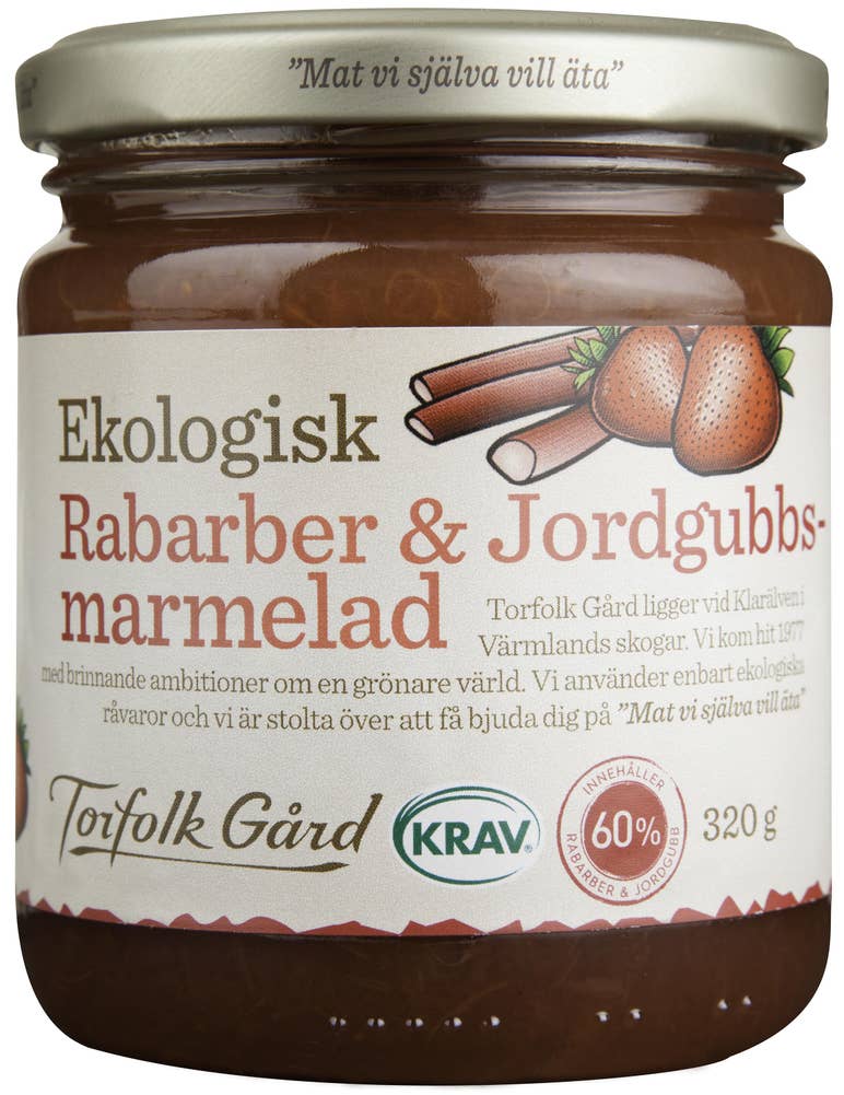 Torfolk Gård Marmelad Rabarber & Jordgubb EKO/KRAV