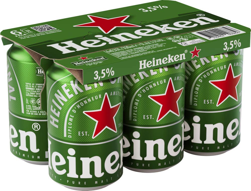 Heineken Öl Lager 3,5% 6x33cl
