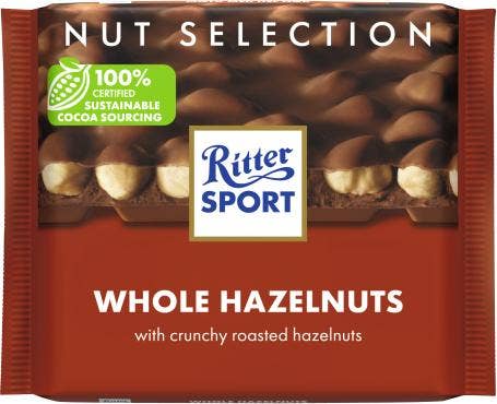 Ritter Sport Mjölkchoklad Hela Hasselnötter