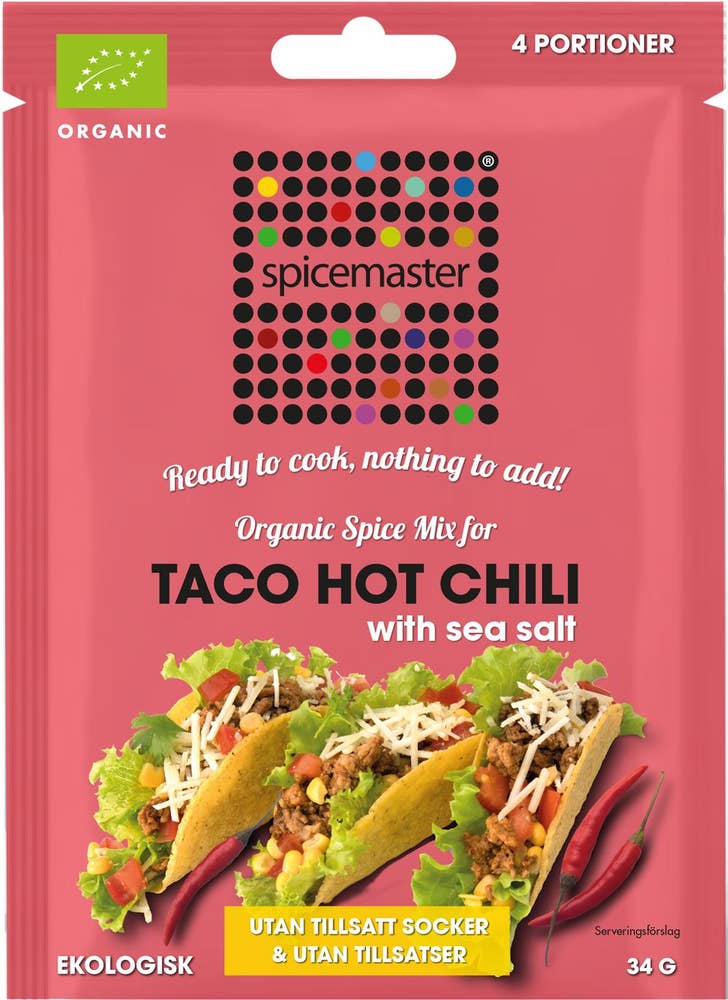 Spicemaster Kryddmix Taco Hot Chili med Havssalt EKO