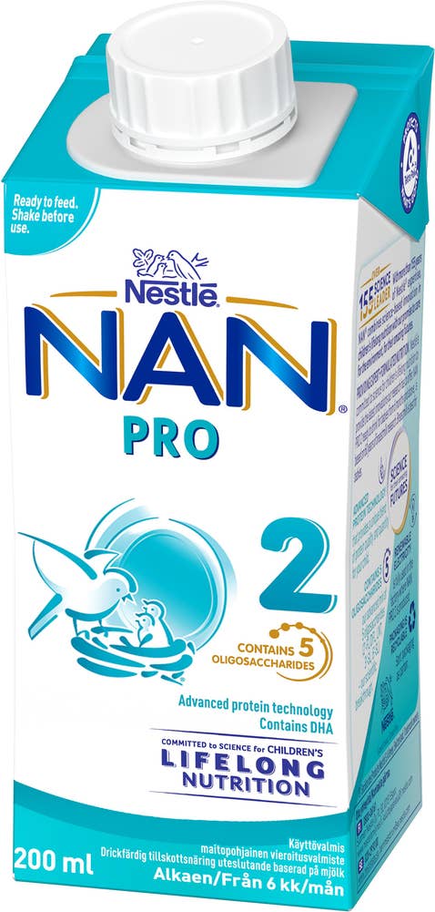 Nestlé NAN Pro 2 Drickfärdig Tillskottsnäring 6M