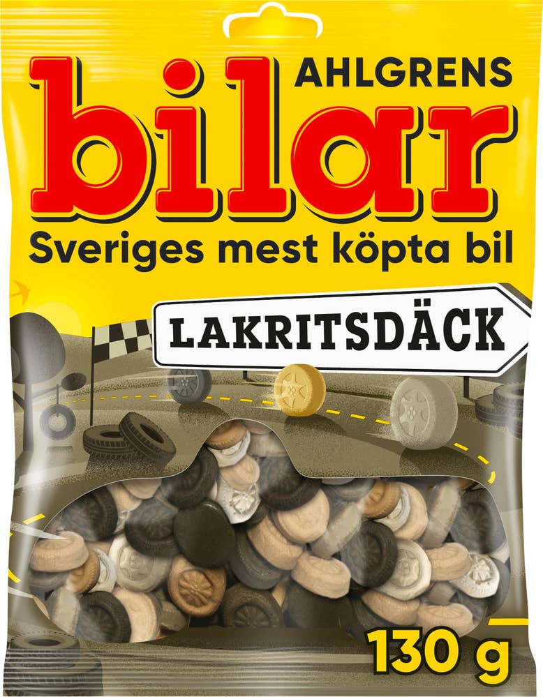 Ahlgrens Bilar Lakritsdäck 130g Ahlgrens Bilar