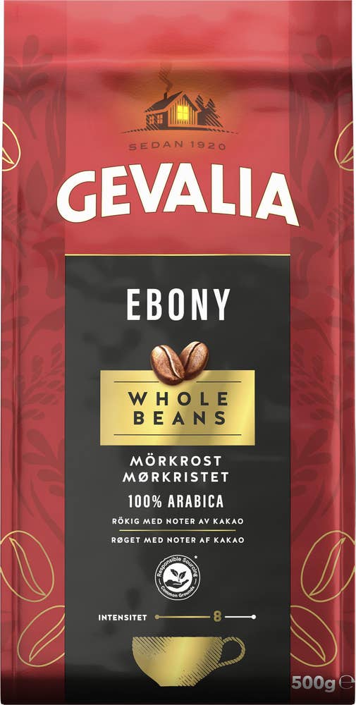 Gevalia Ebony Hela Kaffebönor Mörkrost