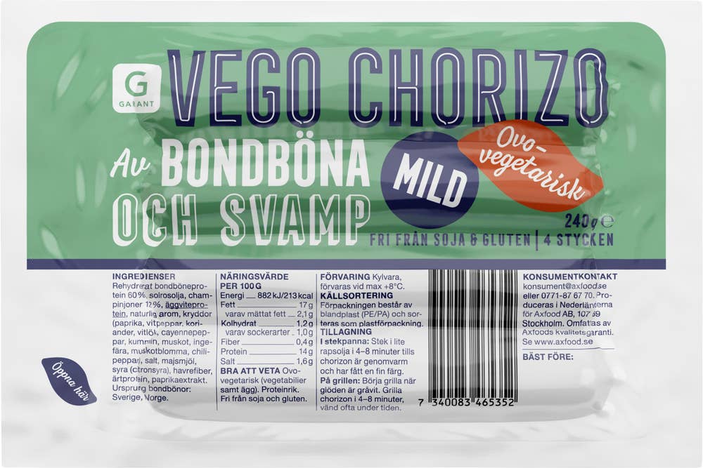 Garant Vego Chorizo av Bondböna