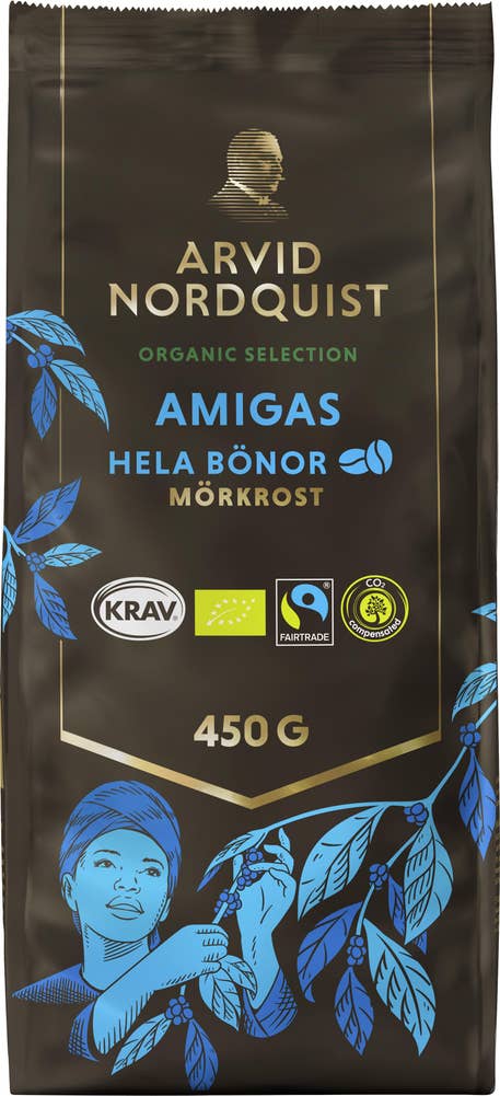 Arvid Nordquist Amigas Hela Kaffebönor Mörkrost EKO/KRAV/Fairtrade