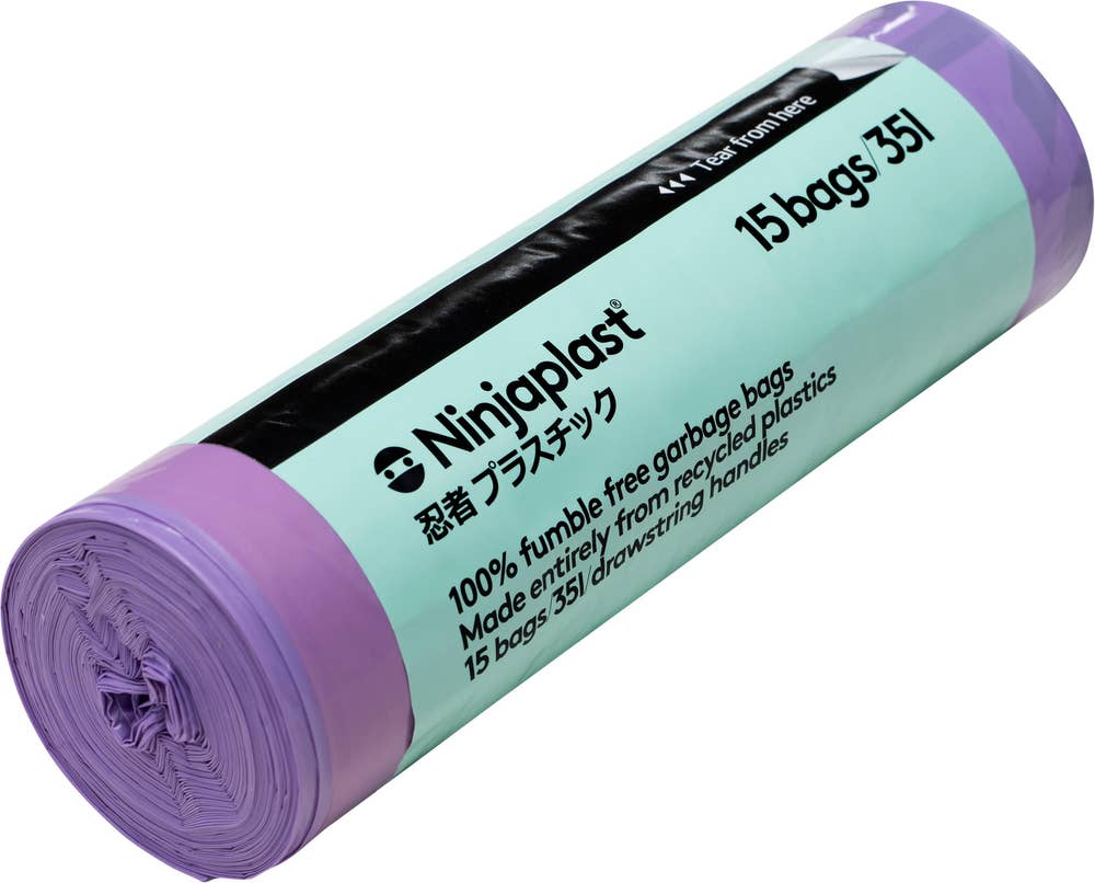Ninjaplast Avfallspåsar med Dragsnöre 35L