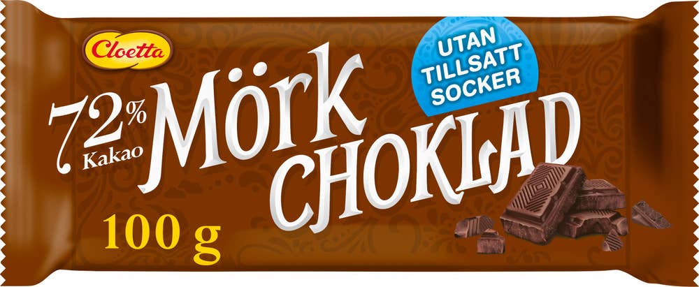 Cloetta Mörk Choklad 72% Sockerfri