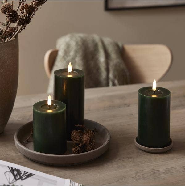 Star Trading Blockljus LED Flamme Flow Grön 15cm