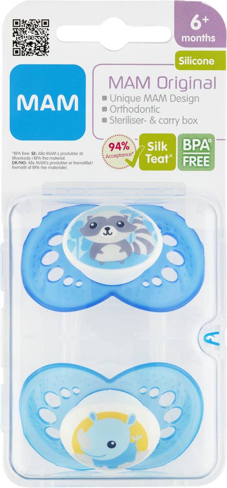 MAM Napp Original 6m+ Silk Blå 2-p MAM