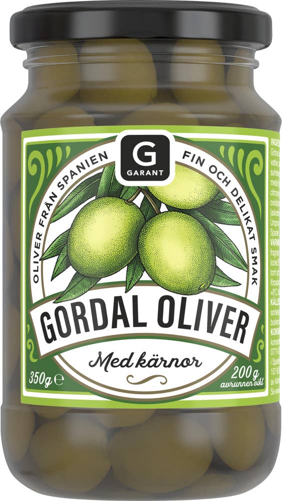 Gordal Oliver med Kärnor