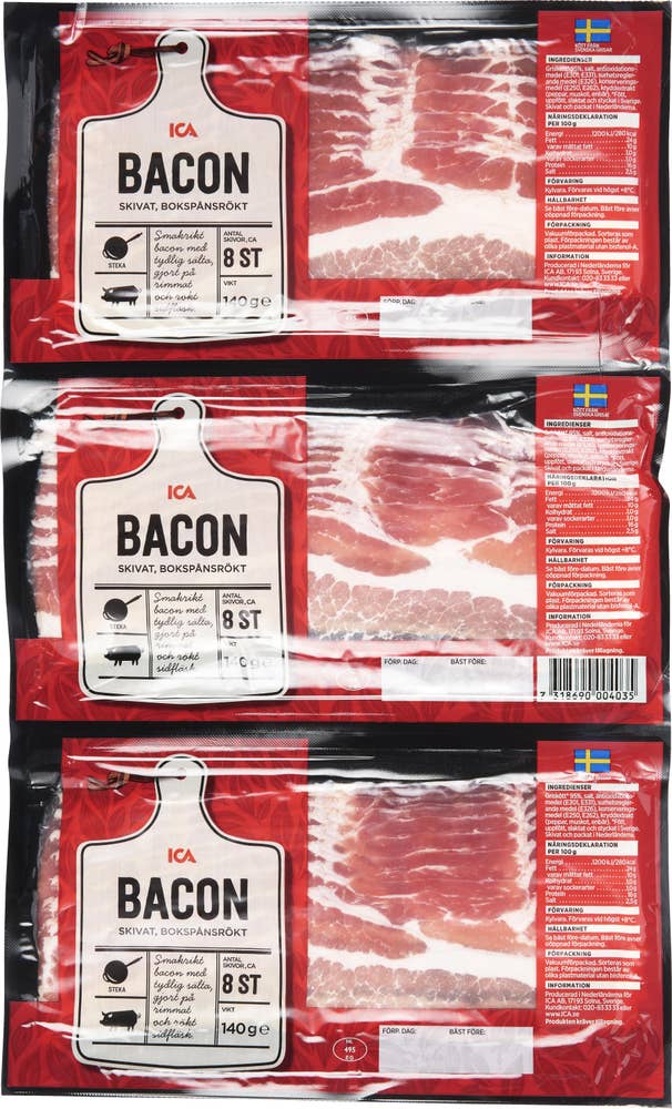 Ej sorterad Bacon Skivat 3x Ica