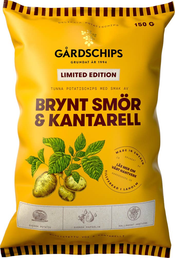 Gårdschips Chips Brynt Smör & Kantarell