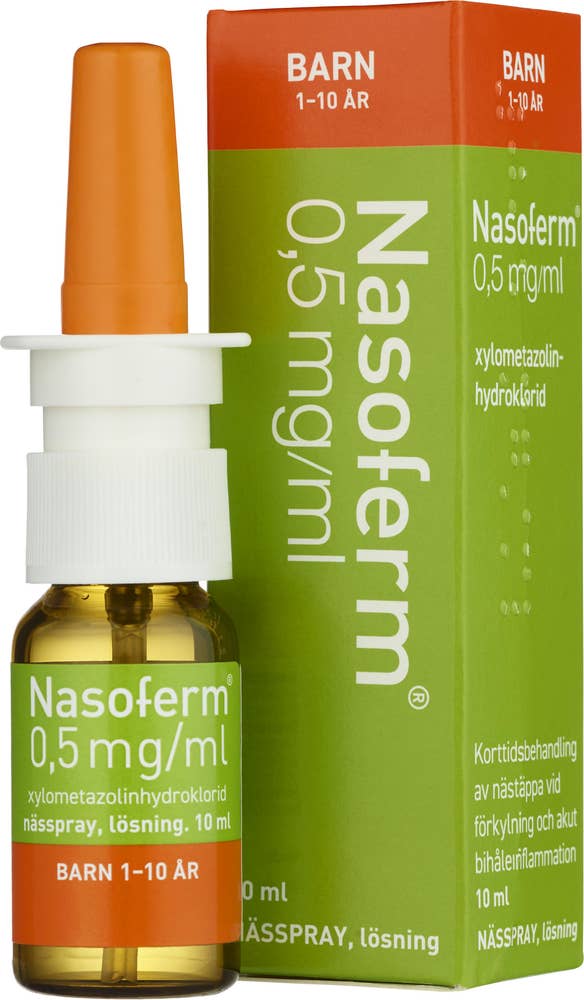 Nasoferm Nässpray Lösning 0,5 mg/ml Xylometazolin