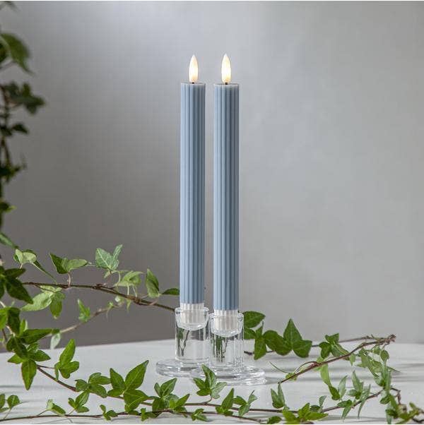 Star Trading Antikljus LED Flamme Stripe Blå 25cm