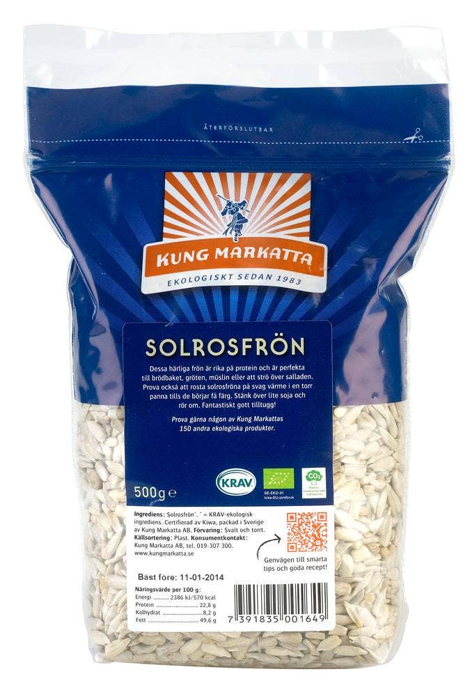 Kung Markatta Solrosfrön EKO/KRAV 500g Kung Markatta