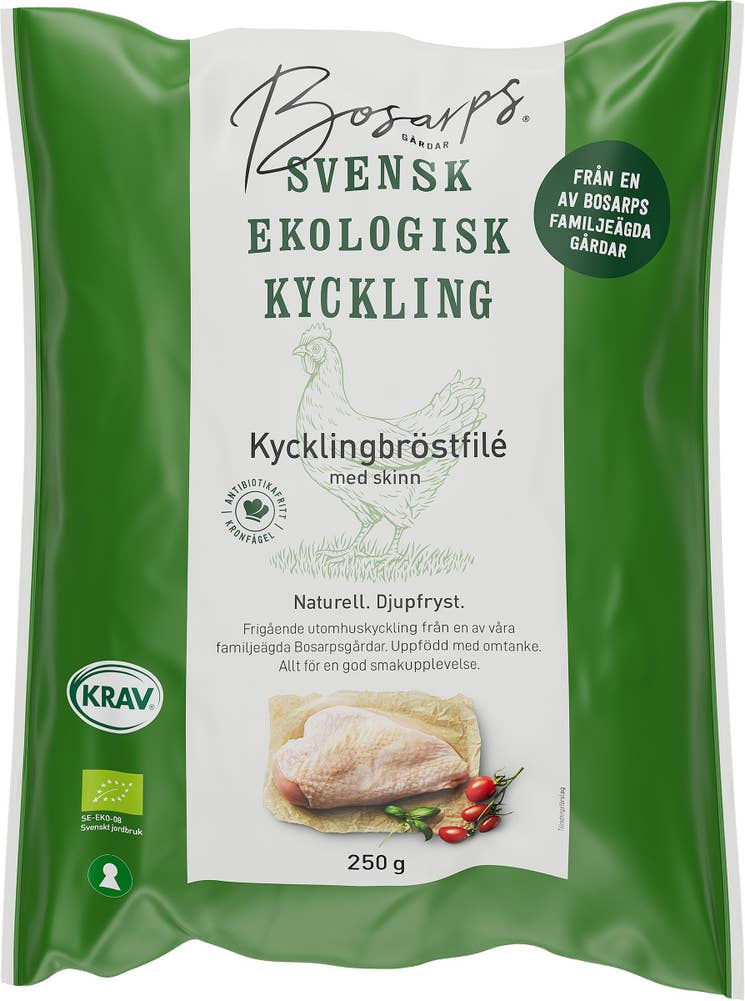 Kronfågel Bosarp Kycklingbröstfilé Fryst EKO/KRAV