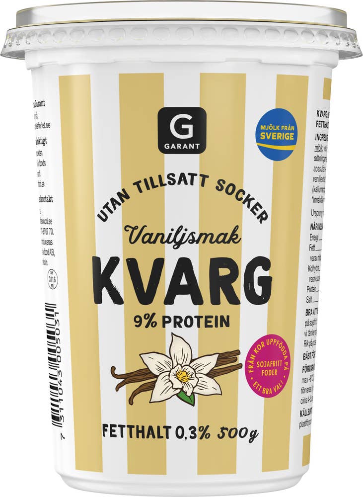 Garant Kvarg Vanilj Utan Tillsatt Socker 0,3%