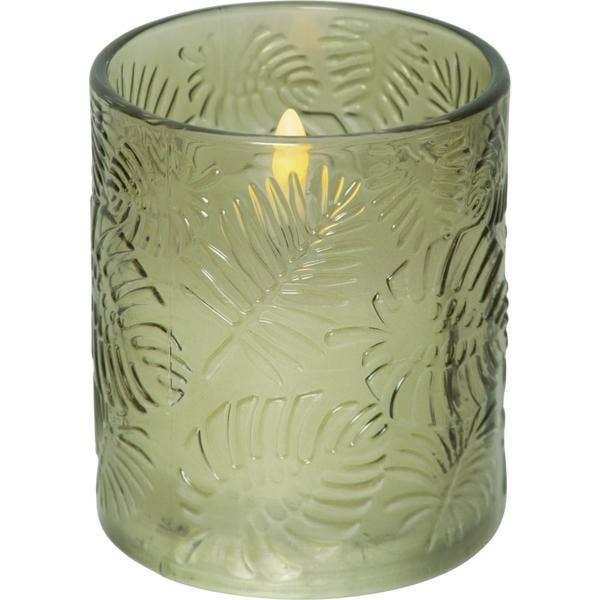Star Trading Blockljus LED Flamme Leaf Grön 8,5x10cm