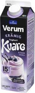Verum Yoghurtkvarg Blåbär & Vanilj Laktosfri 1.5%