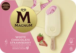 Magnum Glasspinnar White Chocolate & Strawberry 4-p