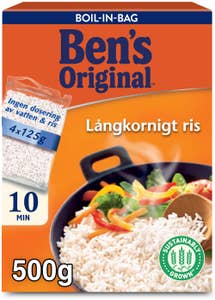 Ben's Original Långkornigt Ris Boil-in-Bag 4x125g