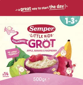 Semper Fullkornsgröt Äpple, Hallon & Banan 1-3 år