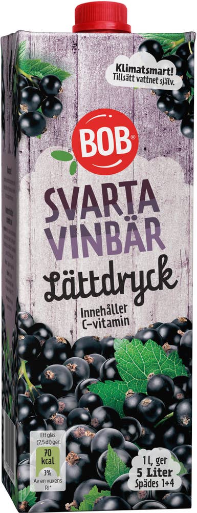 Ej sorterad Lättdryck Svarta Vinbär 1L BOB