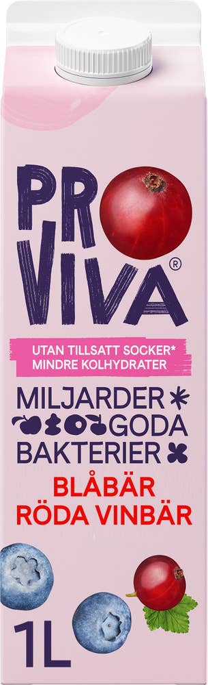 ProViva Fruktdryck Blåbär & Röda Vinbär Utan Tillsatt Socker