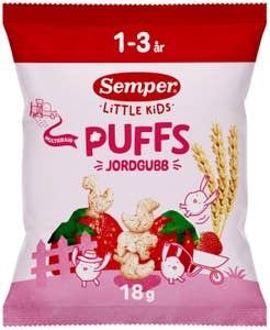 Semper Multigrain Puffs Jordgubb EKO 1-3År