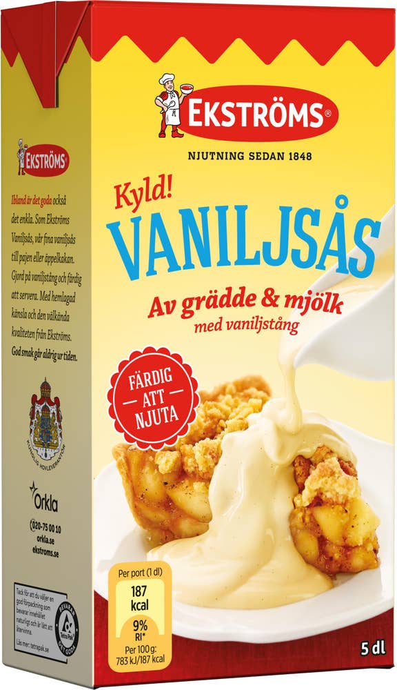 Vaniljsås 12% Färsk Kyld grädde & äkta vanilj
