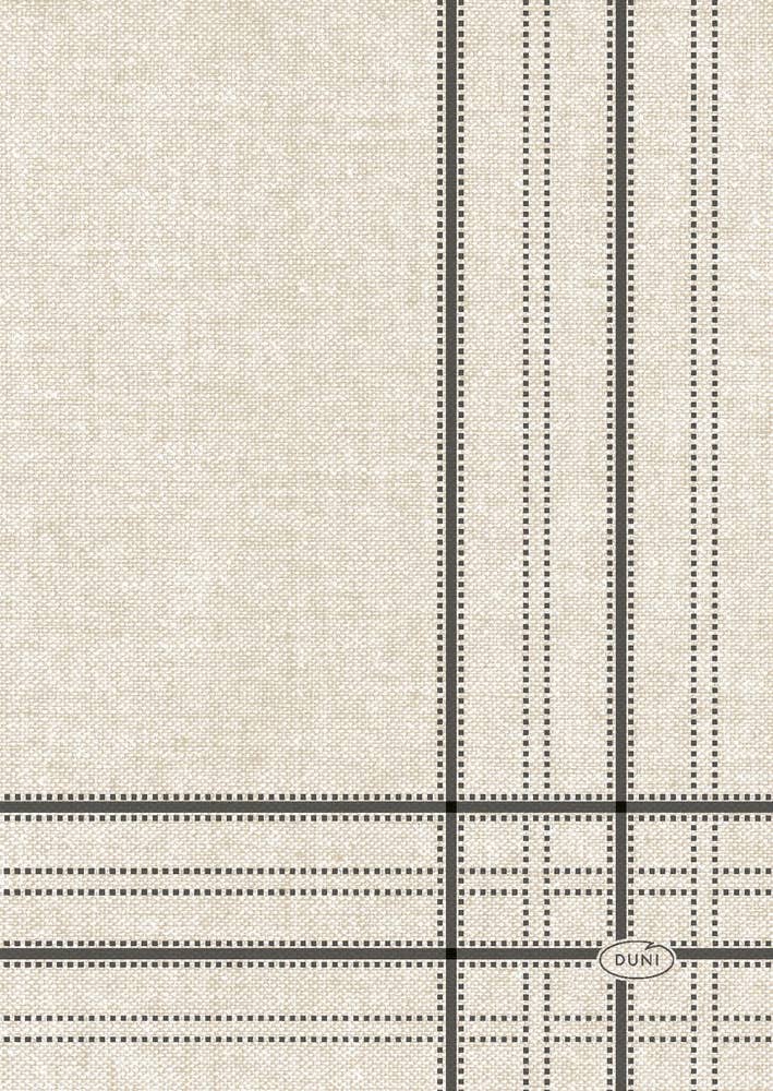 Duni Servett Linen Lines Black 3-lags 33x33cm FSC