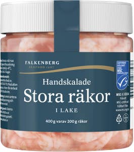 Falkenberg Seafood Stora Räkor Handskalade i Lake MSC 200/400g