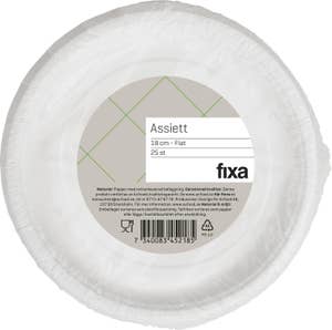 Fixa Engångstallrik Assiett 18cm