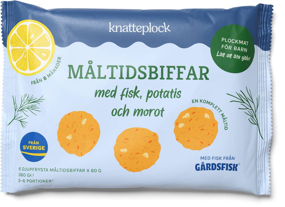 Knatteplock Måltidsbiffar Fisk, Potatis & Morot Fryst