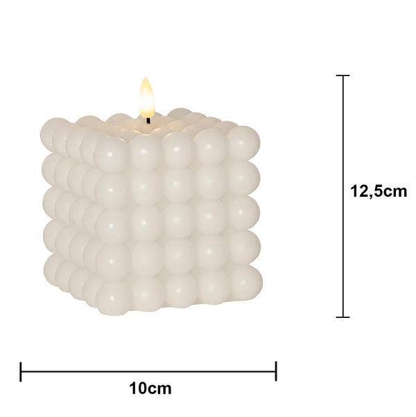 Star Trading Blockljus LED Flamme Dot Vit 10x12,5cm