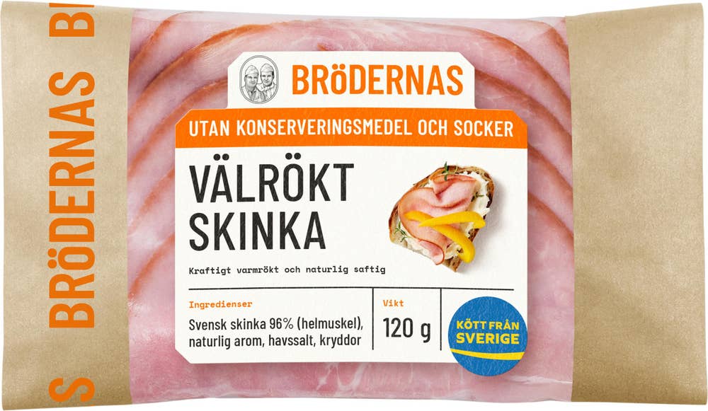 Bröderna Nilsson Välrökt Skinka 120g Bröderna Nilsson
