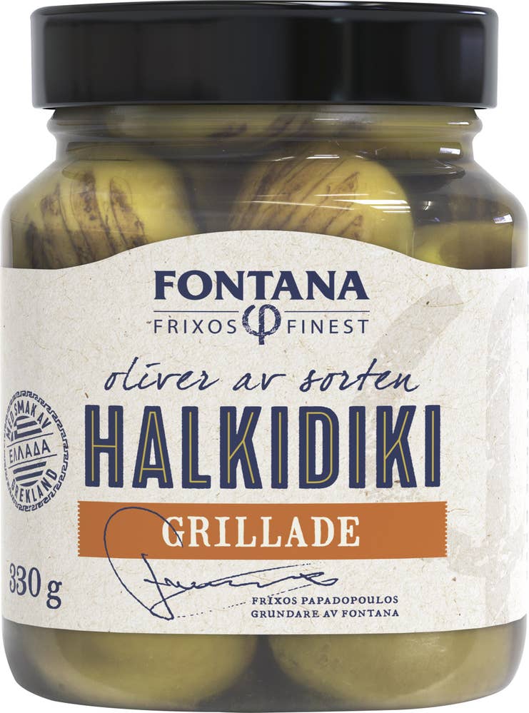 Fontana Oliver utan kärna Halkidiki Grillade