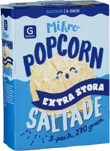 Garant Mikropopcorn Saltade Extra Stora 3x90g