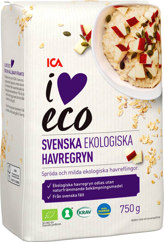 Ej sorterad Havregryn Ica Eco