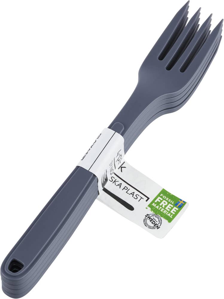Nordiska Plast Flergångsbestick Gaffel Grå