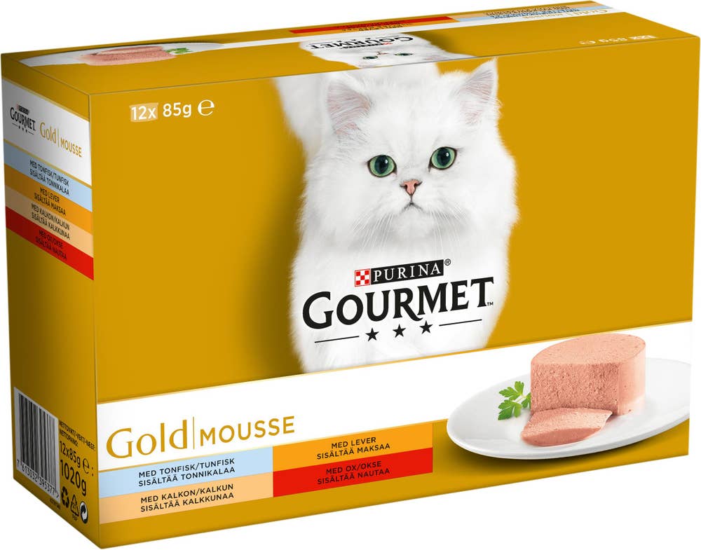 GOURMET Våtfoder Mousse med Kött & Fisk 12x85g