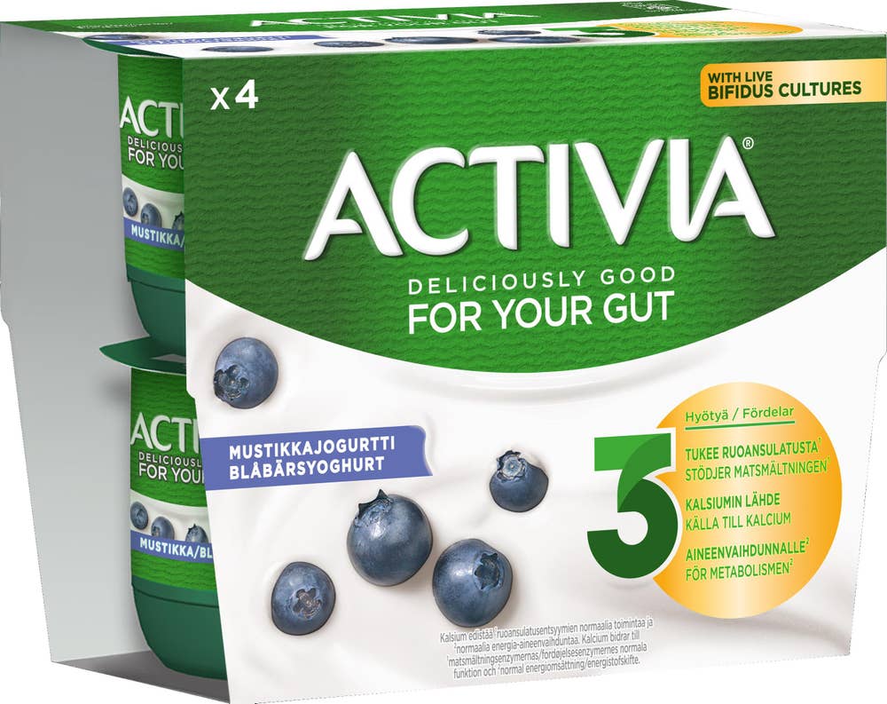 Activia Yoghurt Blåbär 3% 4-p