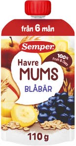 Semper Fruktmums Blåbär med Havre 6M