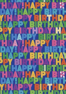 Boutique Presentpapper Happy Birthday 50x500cm