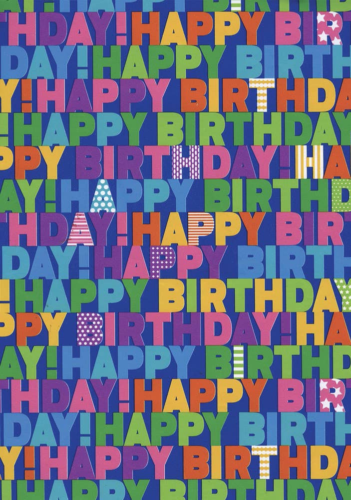 Boutique Presentpapper Happy Birthday 50x500cm