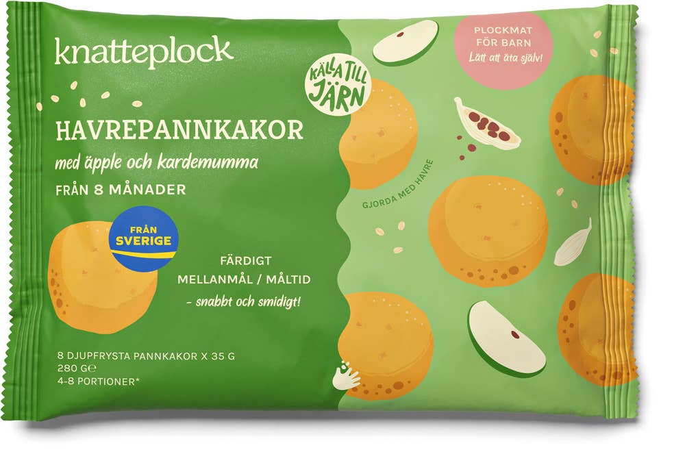 Knatteplock Havrepannkakor Äpple & Kardemumma Fryst