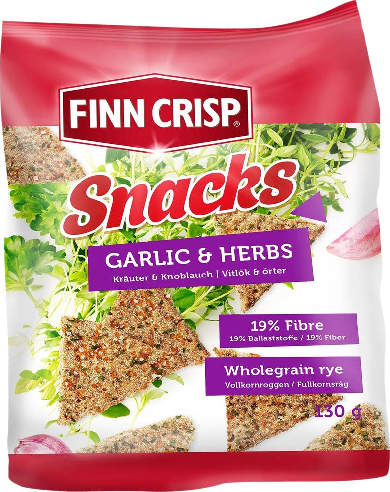 Finn Crisp Rye Snacks Garlic & Herbs Finn Crisp